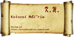 Kolozsi Mária névjegykártya
