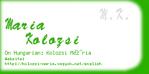 maria kolozsi business card